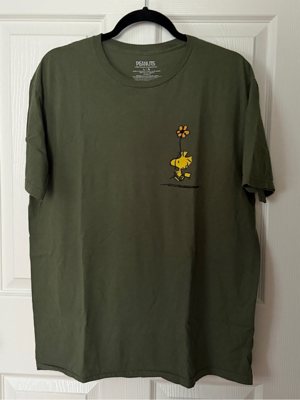 Peanuts Olive Green Woodstock Pocket Graphic Tee